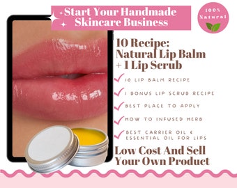 DIY Lip Balm Recipe, Make It Yourself, Handmade Skincare Business, Natural Product, How To, Recipe eBook Printable, PDF