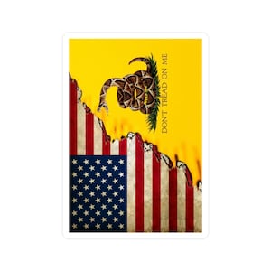 Ameican Flag Decal, Gadsden Flag, Hard Hat Sticker, Hydroflask Sticker, Laptop Sticker, Bumper Sticker, Car Decal, Toolbox Sticker