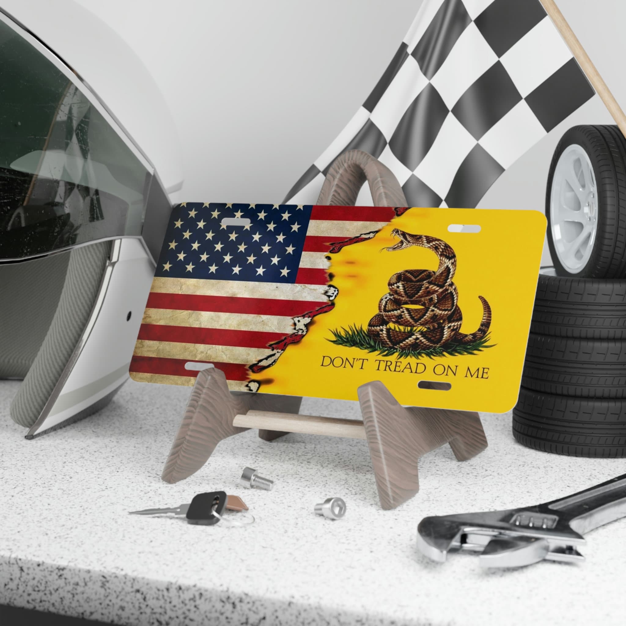 DONT DON'T TREAD ON ME CAR TRUCK TAG LICENSE PLATE METAL LIBERTY - Foto 3