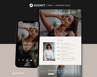 Showit Landing Page Template - Neutrales, modernes Website-Design