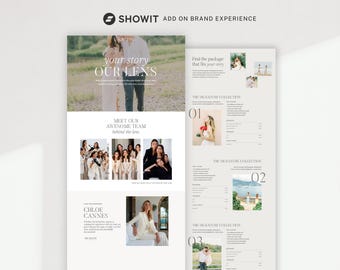 Showit Add-On Page, Brand Experience, Photographer, Videographer, Content Creator, Website Template
