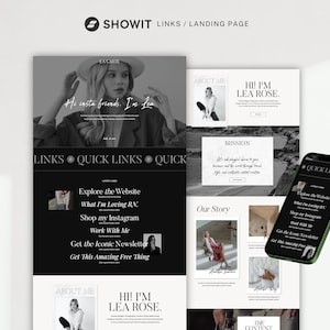 Showit Landing / Links Page - Editorial Website Add-On