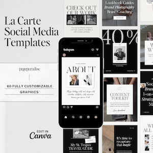 La Carte Social Media Canva Templates | Branding Kit | Marketing Instagram Template, Instagram Post Canva, Branding Instagram Template
