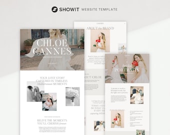 Cannes Showit Website Template, Elegant Design