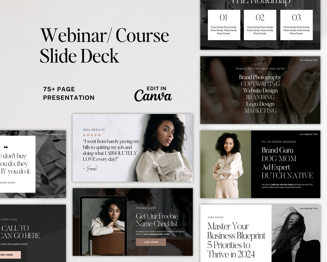 Canva Webinar Slide Deck – 75+ Page Presentation Templates - Etsy