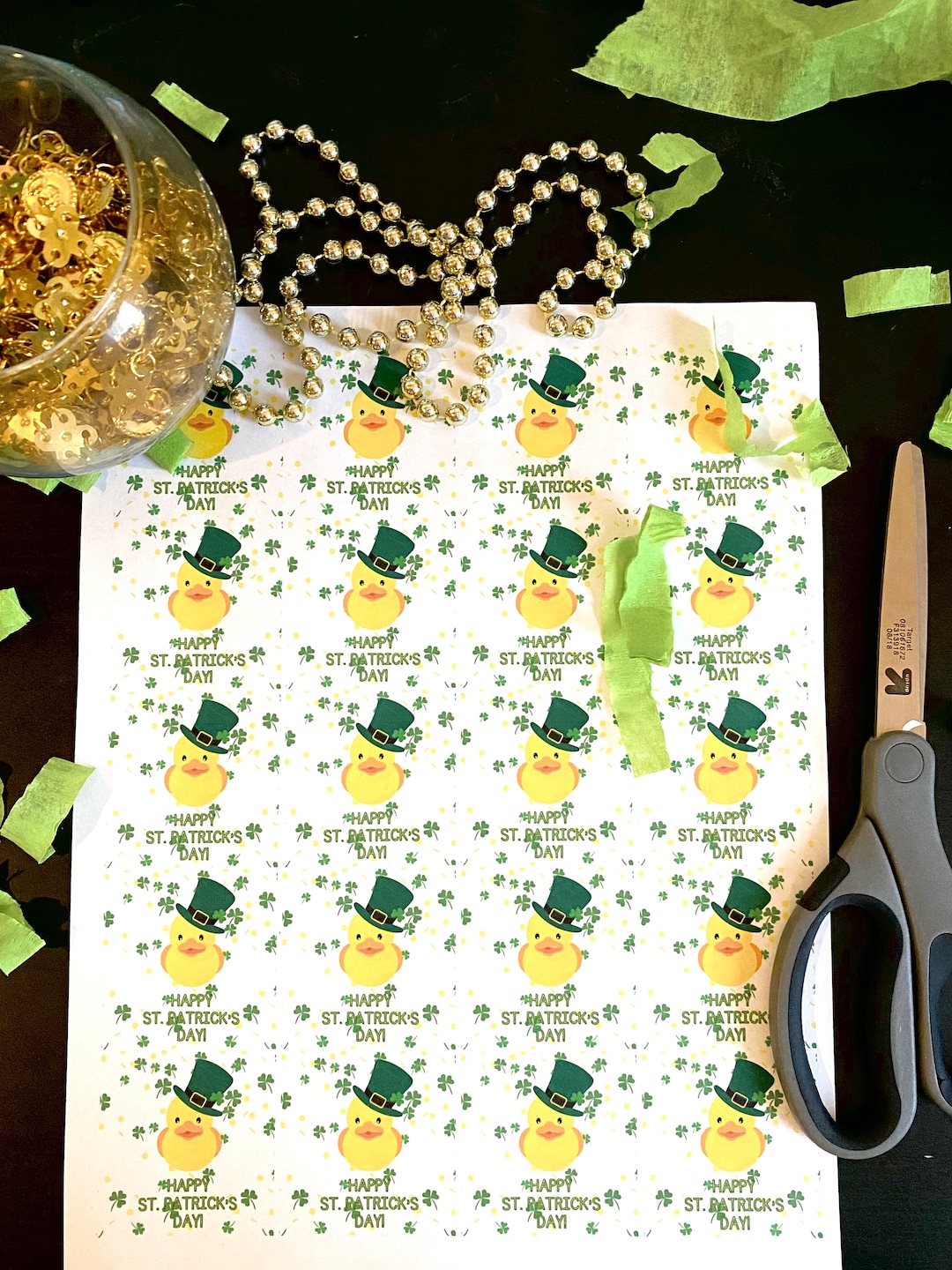 St. Patrick's Day Sticker or Tag Printable PDF Instant Download. Single ...
