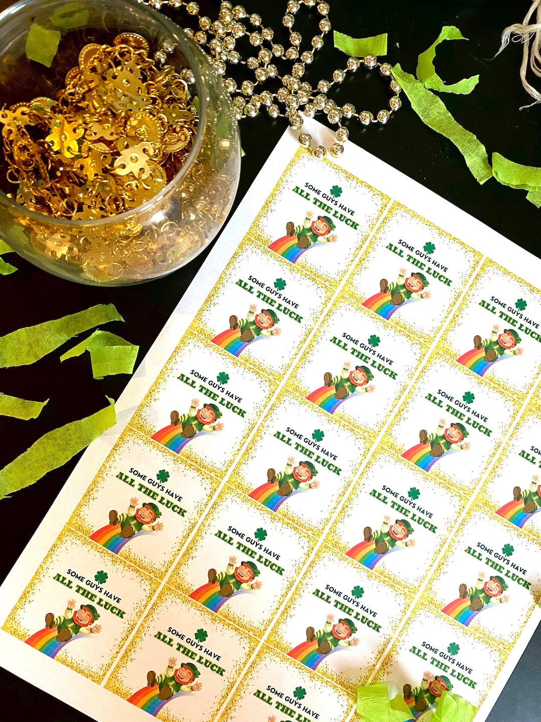 St. Patrick's Day Sticker or Tag Printable PDF Instant Download. Single ...