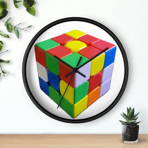 Unsolved Rubiks Cube Wall Clock
