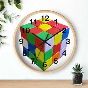 Unsolved Rubiks Cube Wall Clock