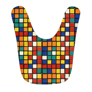 Rubiks Cube Fleece Baby Bib