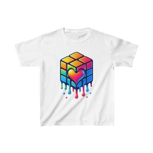 Rubiks Cube Tshirt Youth Kids Melting Rubik&#39;s Cube TShirt
