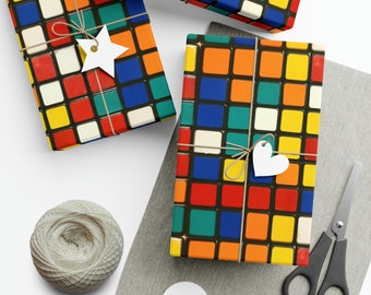 Rubiks Cube Gift Wrap Paper