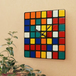 Rubiks Cube Acrylic Wall Clock