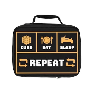 Cube, Eat, Sleep and Repeat Lunch Bag