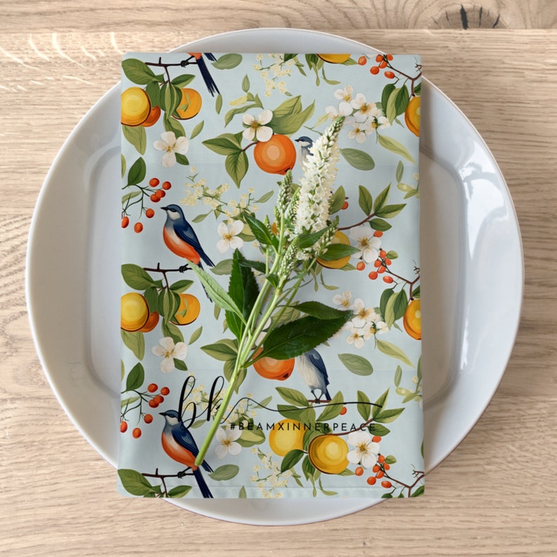 Set of 4 Napkins Lemon Napkins Lemon Wedding Napkins Citrus Etsy