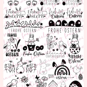 Rub-Ons | RubOns | RubOn randlos | A4 #46 Osterliebe Hase Frohe Ostern Osterhase Hasenohren Hasen |für Raysin / Keraflott /Gießpulver uvm.