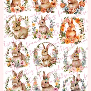 Rub-Ons | RubOns | RubOn randlos | A4 #44 Hallo Hase Frohe Ostern Osterhase Bunny Hasenohren Hasen |für Raysin / Keraflott /Gießpulver uvm.