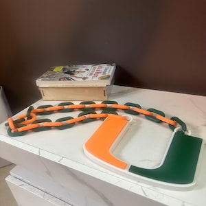 Miami Hurricanes oversized fan chain necklace
