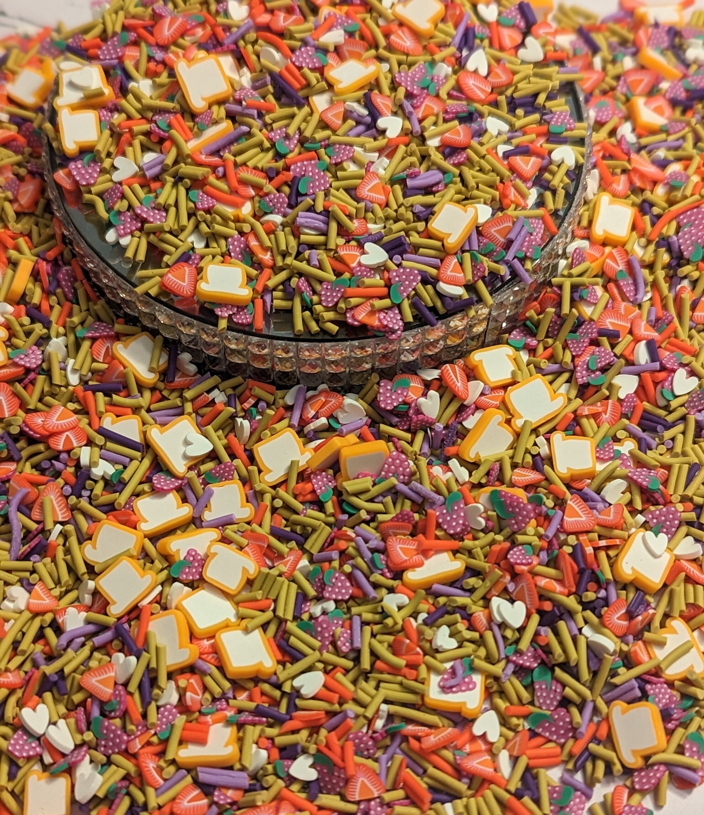 Fake Sprinkles - Peanut Butter and Jelly - Use with Slime, Lip Gloss, Nail Designs, Resin Art, Crafts and Many More - Non-Edible