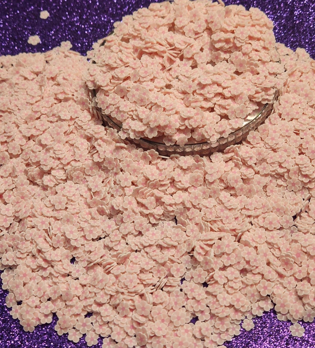 Fake Sprinkles - Pink Spring Flowers- Use With Slime, Lip Gloss, Nail ...