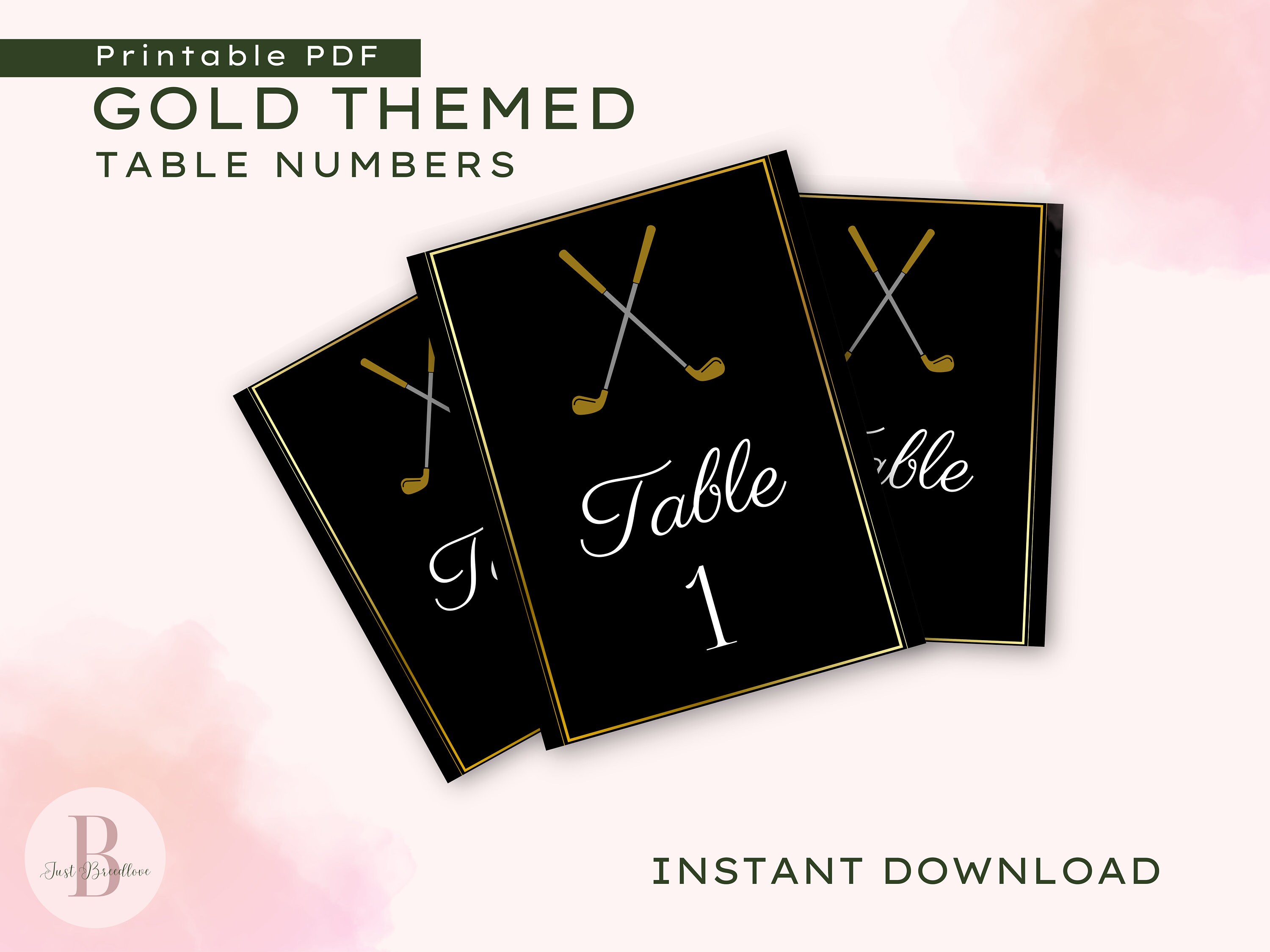 Golf Themed Table Numbers Unique Sports Wedding Decor Golf Table ...