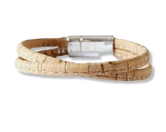 Women's magnetic cork bracelet