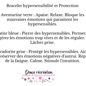 Bracelet enfant hypersensible aventurine apatite bleue labradorite grise pierres naturelles bleu vert idée cadeau anniversaire fille garçon image 2