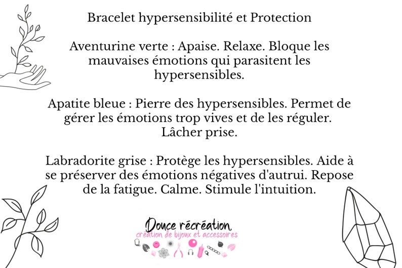 Bracelet enfant hypersensible aventurine apatite bleue labradorite grise pierres naturelles bleu vert idée cadeau anniversaire fille garçon image 2