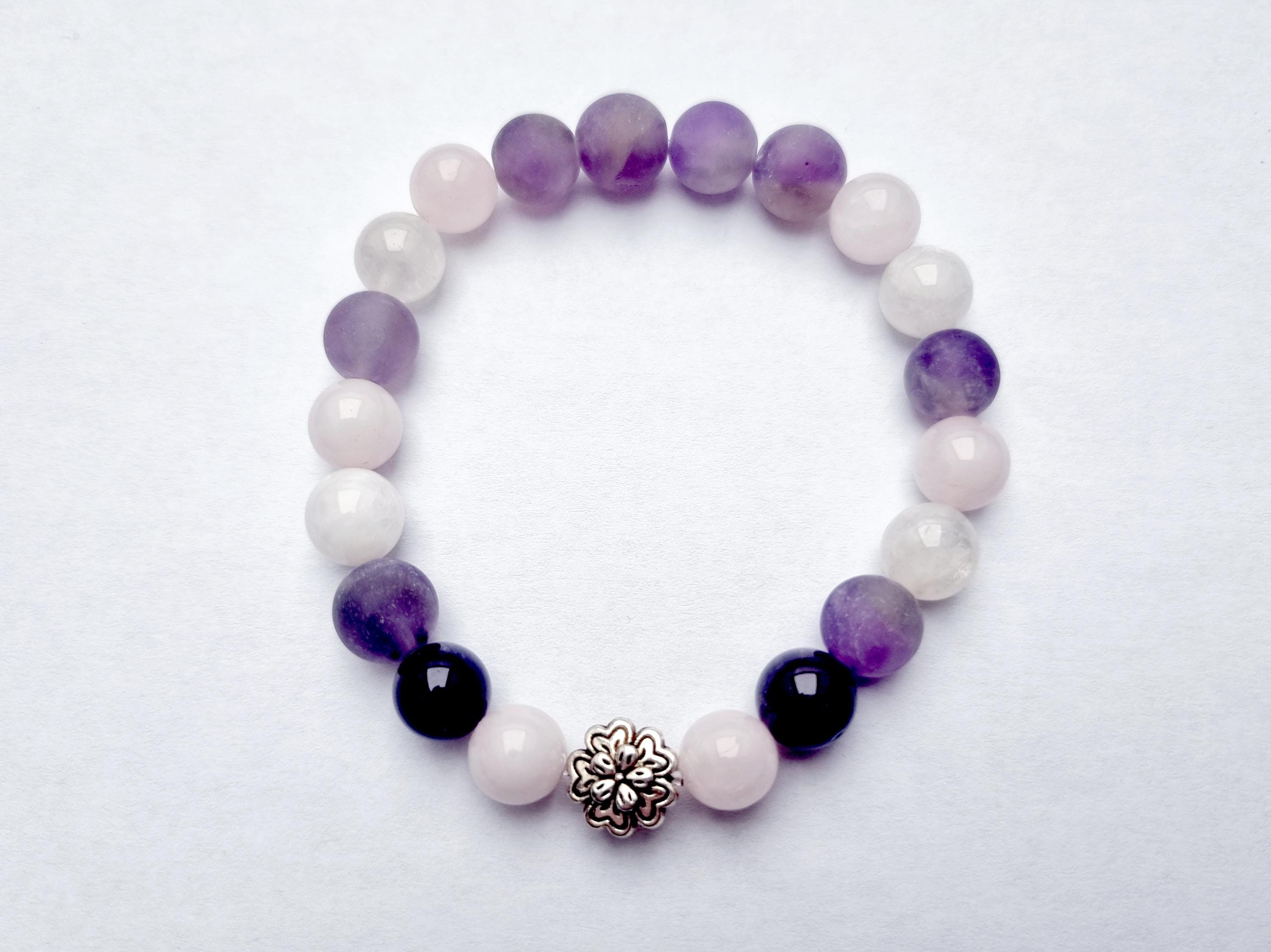Bracelet En Argent 925 Avec Perle D'eau Douce Et Pierre De Lune Naturelle - Rose-Mimosa - Neuf