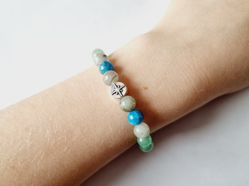 Bracelet enfant hypersensible aventurine apatite bleue labradorite grise pierres naturelles bleu vert idée cadeau anniversaire fille garçon image 9