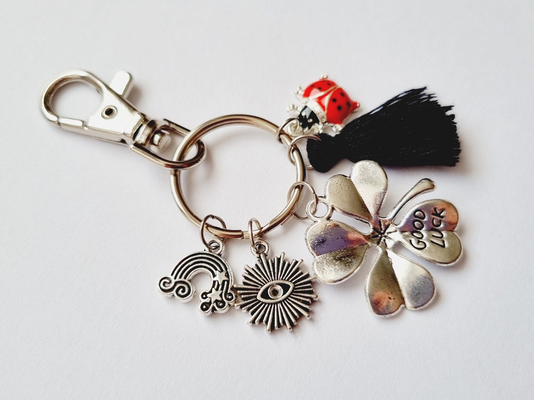 Porte clés et carte porte bonheur arbre de vie trèfle Good Luck ...