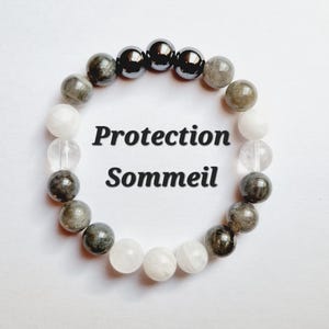 Sleep Protection Bracelet Natural Stones Moonstone Labradorite Hematite Rock Crystal Anti-Stress Abundance Gift Idea