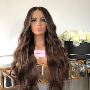 14-32 ", xs / s / m / large, BITTE BEACHTEN SIE Mit Ihrer Größe.Spitzenfront Perücke aus Cuticle ausgerichtetes jungfräuliches Echthaar, braun in leichte natürliche Blonde