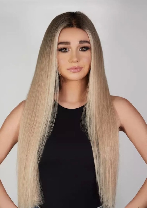 Finley Ash Blonde Balayage Lace Front Human Hair Wig (14-24  display picture 3