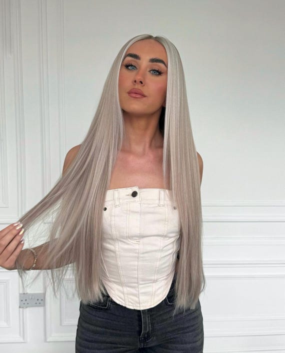 Ash Blonde Lace Front Wig: 13x6 Virgin Human Hair (14-24  display picture 2