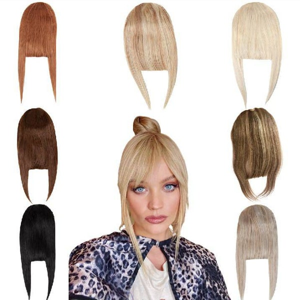 Hand Made human hair fringe/bangs. Real hair, can be curled and straightened.  Multi colours available.