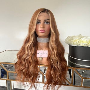 LAUREN 14-28 ", xs / s / m / large, HINTERLASSEN Mit Ihrer Größe. Lace Front Perücke gemacht von Cuticle ausgerichteten jungfräulichen Menschenhaar, Erdbeerblond