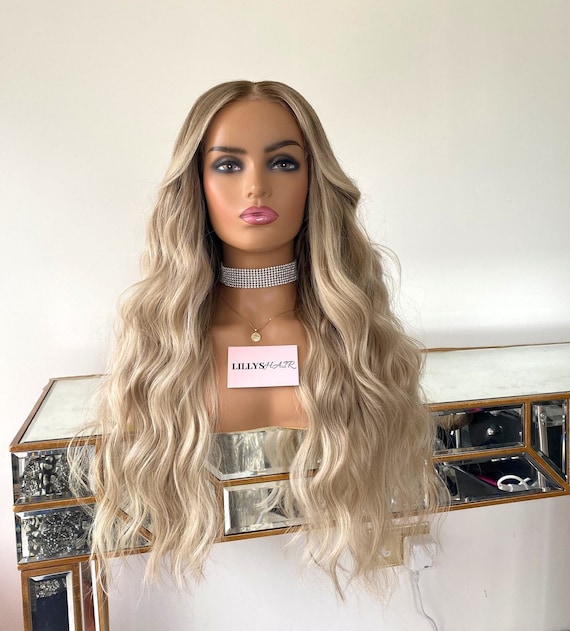 Ash Blonde Lace Front Wig: Virgin Human Hair, 14-24 Inch  display picture 1