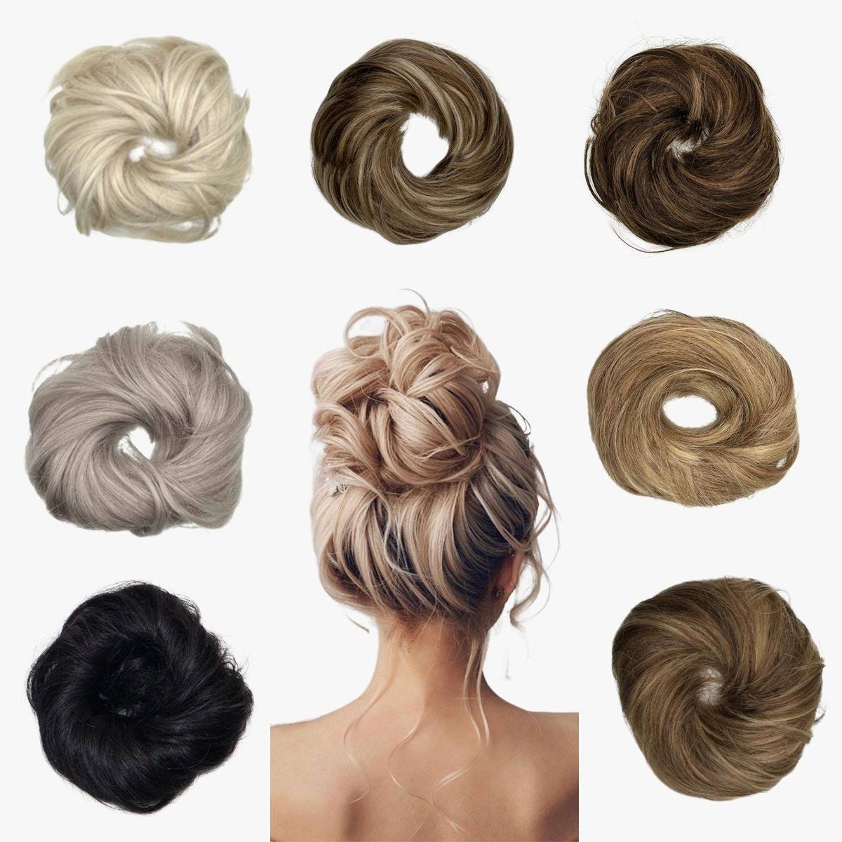 Human Hair Bun: Blonde Silver and Mixed Colour - Etsy Human Hair Bun: Blonde Silver and Mixed Colour - Etsy