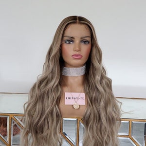 14-32 ", xs / s / m / large, BITTE BEACHTEN SIE Mit Ihrer Größe.Spitzenfront Perücke aus Cuticle ausgerichtetes jungfräuliches Echthaar, Balayage braun bis hell blond