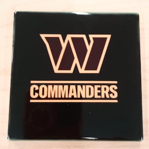 Washington Commanders Handmade Ceramic Square Table 2pc Set Coaster