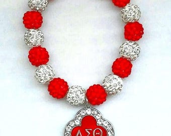 Delta Sorority Bling Charm Bracelet