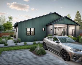 Single Story Cottage House Plans, Modern Cottage Blueprints