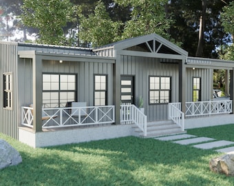 Plano de casa tipo barndominio, planos de casas pequeñas, planos arquitectónicos