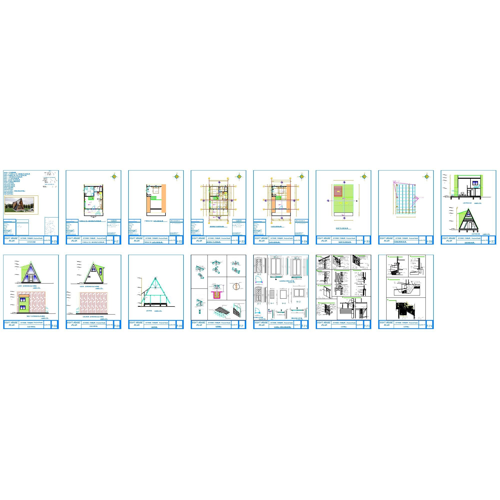 A-frame House Architectural Plans, Large A Frame Blueprint PDF - Etsy