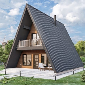 23 x 34' a-frame cabineplattegronden, architectonisch ontwerp 1325 SF blauwdruk pdf