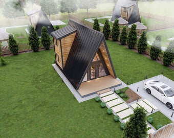 A-Frame House Architectural Plans, Large A Frame Blueprint PDF