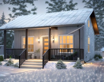 Tiny House Plans, Modern Cottage Small Home Plans