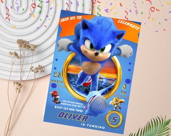 Sonic Invitation | Sonic The Hedgehog Birthday Party Invite | Sonic the hedgehog invitation