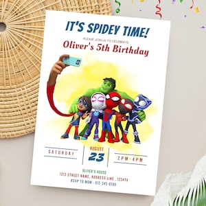 Editable Spidey Birthday Invitation | Spidey and His Amazing Friends Party Invite | Printable Digital Download